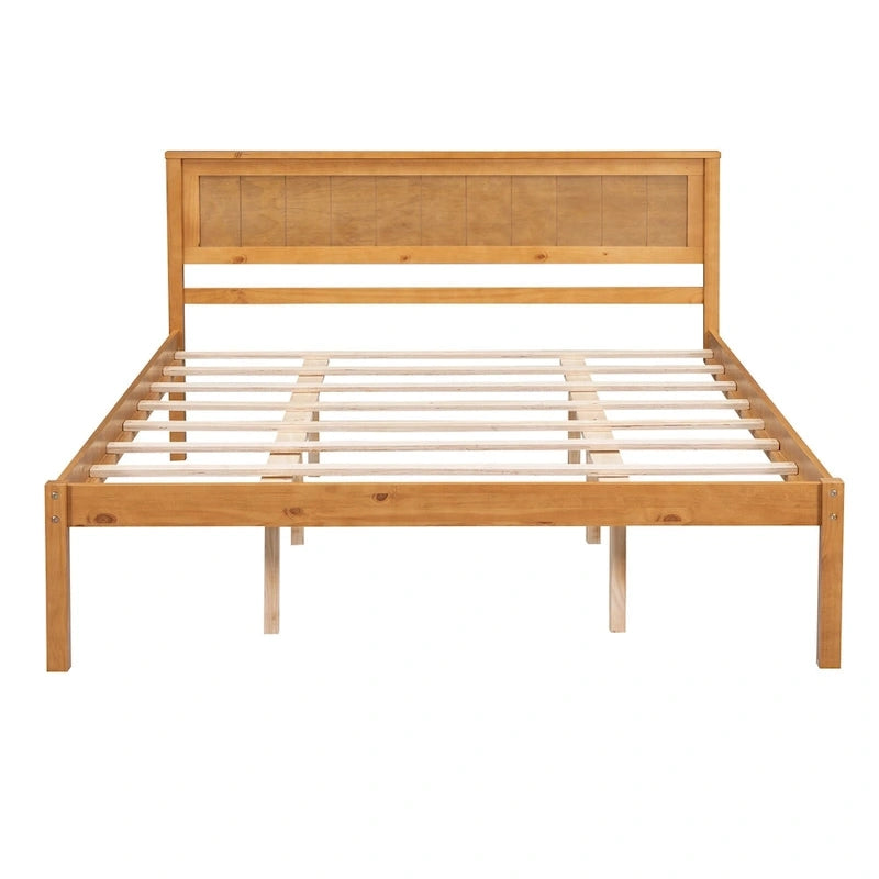 Letto a piattaforma in legno rovere/espresso con testiera, matrimoniale francese e matrimoniale, 1 persona