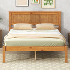 Letto a piattaforma in legno rovere/espresso con testiera, matrimoniale francese e matrimoniale, 1 persona