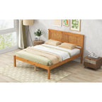 Letto a piattaforma in legno rovere/espresso con testiera, matrimoniale francese e matrimoniale, 1 persona