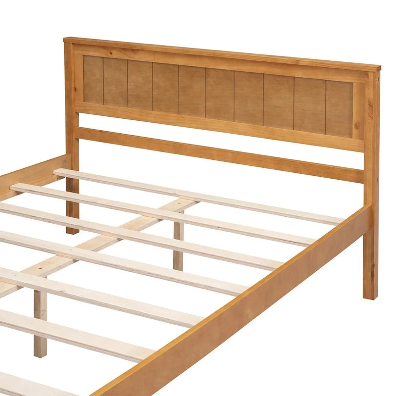 Letto a piattaforma in legno rovere/espresso con testiera, matrimoniale francese e matrimoniale, 1 persona