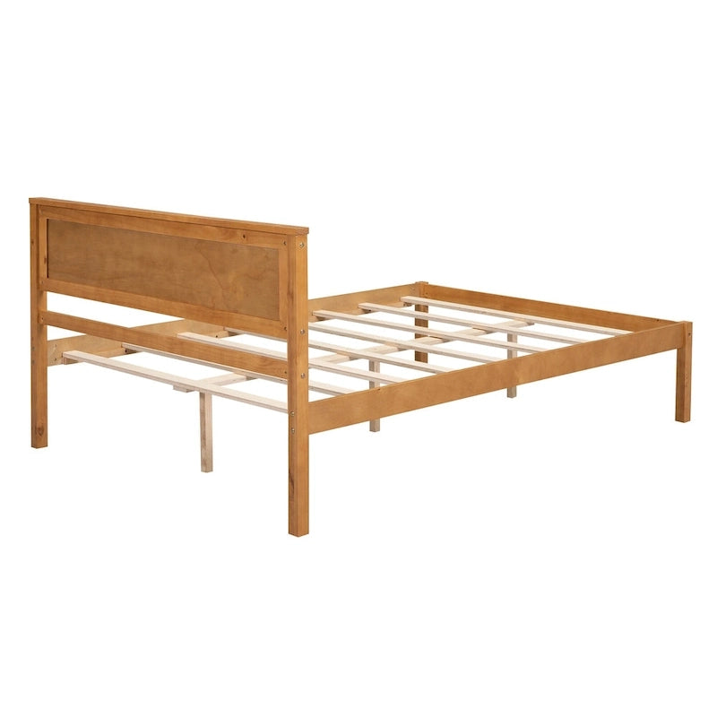 Letto a piattaforma in legno rovere/espresso con testiera, matrimoniale francese e matrimoniale, 1 persona