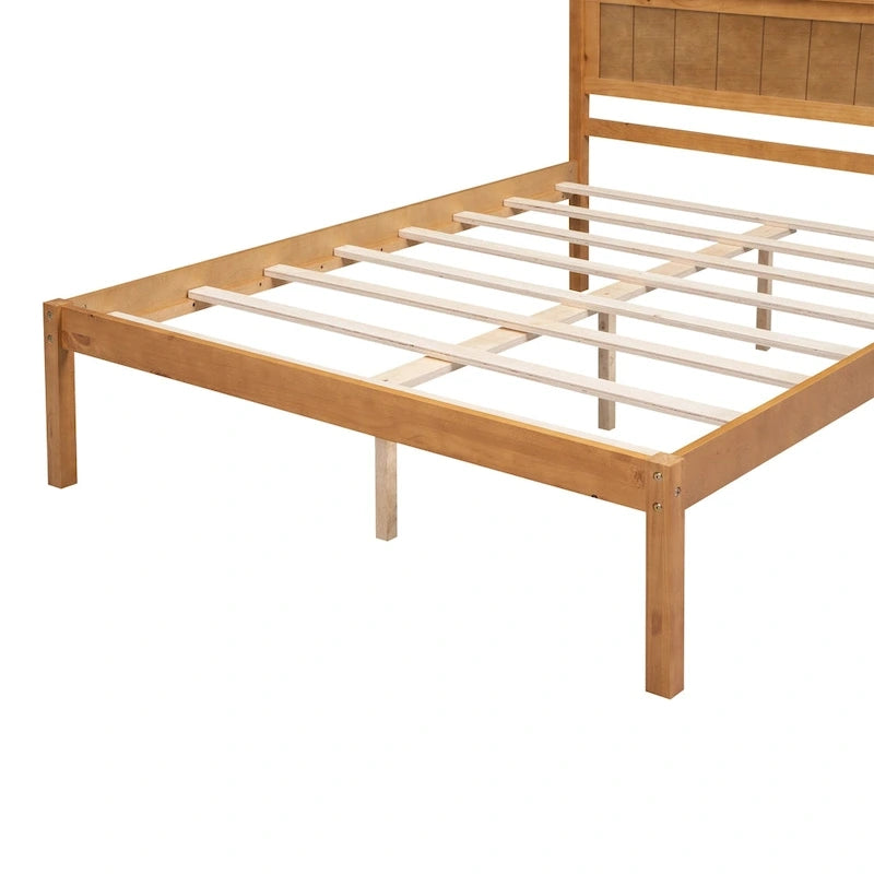 Letto a piattaforma in legno rovere/espresso con testiera, matrimoniale francese e matrimoniale, 1 persona