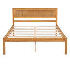 Letto a piattaforma in legno rovere/espresso con testiera, matrimoniale francese e matrimoniale, 1 persona