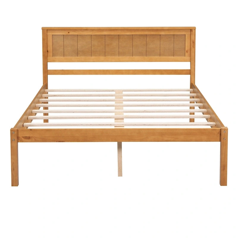 Letto a piattaforma in legno rovere/espresso con testiera, matrimoniale francese e matrimoniale, 1 persona