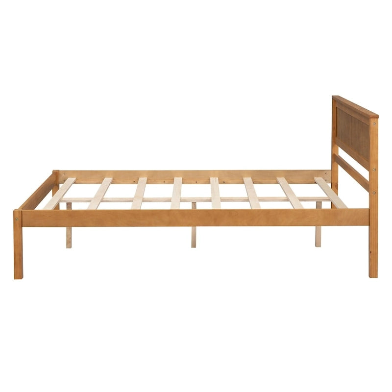 Letto a piattaforma in legno rovere/espresso con testiera, matrimoniale francese e matrimoniale, 1 persona