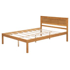 Letto a piattaforma in legno rovere/espresso con testiera, matrimoniale francese e matrimoniale, 1 persona