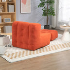 Poltrona in velluto con pouf, vari colori, 1 persona