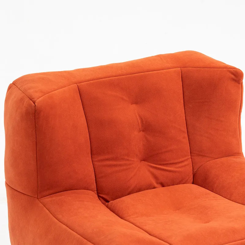 Poltrona in velluto con pouf, vari colori, 1 persona