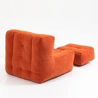 Poltrona in velluto con pouf, vari colori, 1 persona