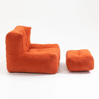 Poltrona in velluto con pouf, vari colori, 1 persona
