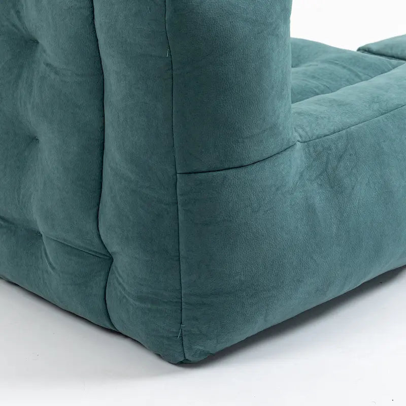 Poltrona in velluto con pouf, vari colori, 1 persona