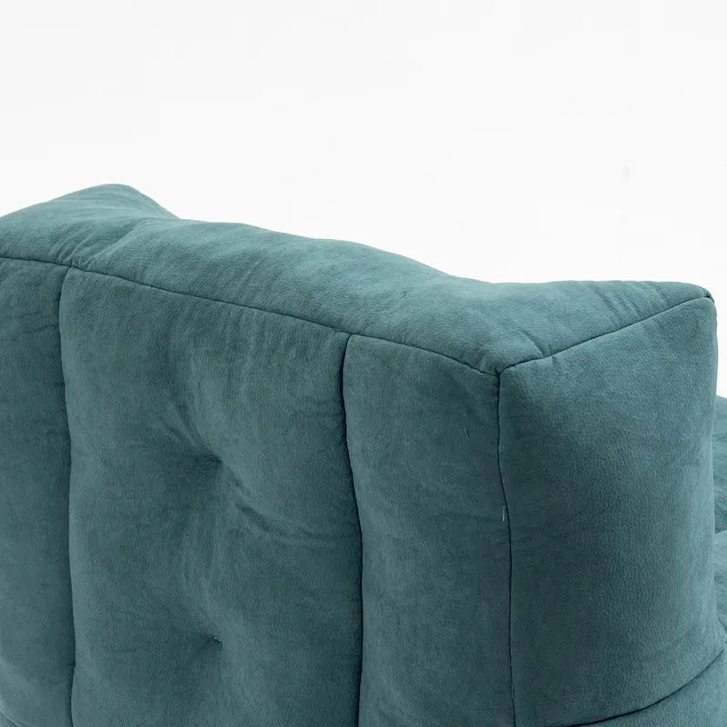 Poltrona in velluto con pouf, vari colori, 1 persona