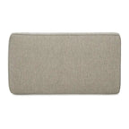 Ottoman imbottito grigio con finiture in legno nero opaco, 1 posto