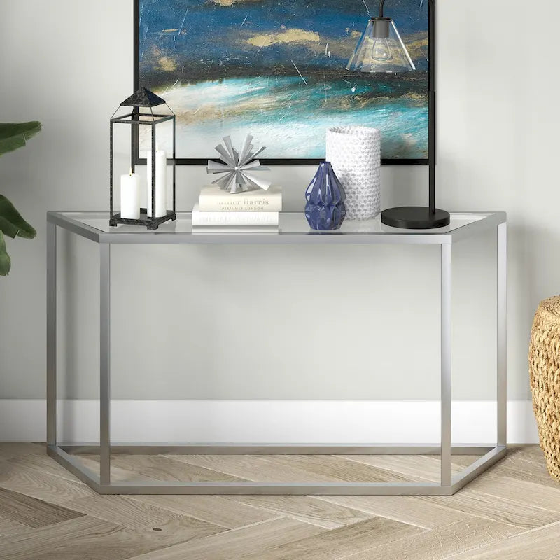 Tavolo Consolle con piano in vetro - Bronzo Annerito / Oro / Argento