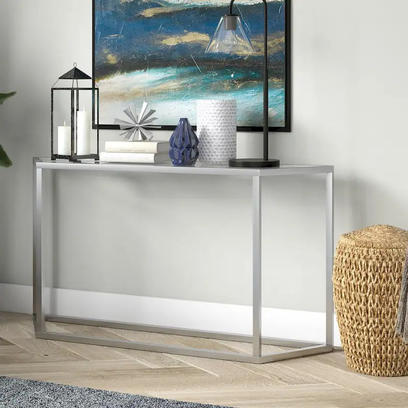 Tavolo Consolle con piano in vetro - Bronzo Annerito / Oro / Argento