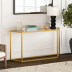Tavolo Consolle con piano in vetro - Bronzo Annerito / Oro / Argento