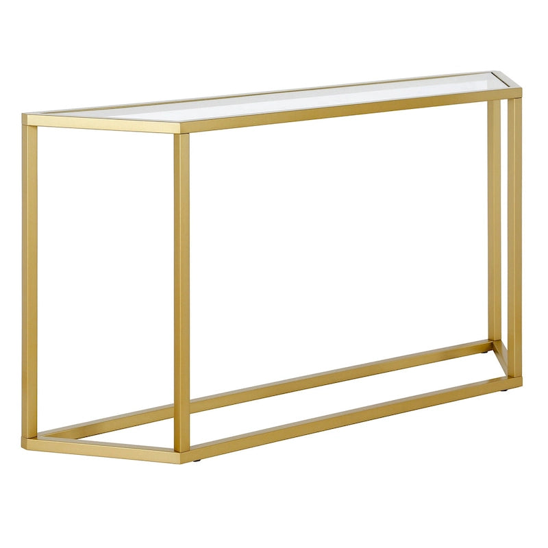 Tavolo Consolle con piano in vetro - Bronzo Annerito / Oro / Argento