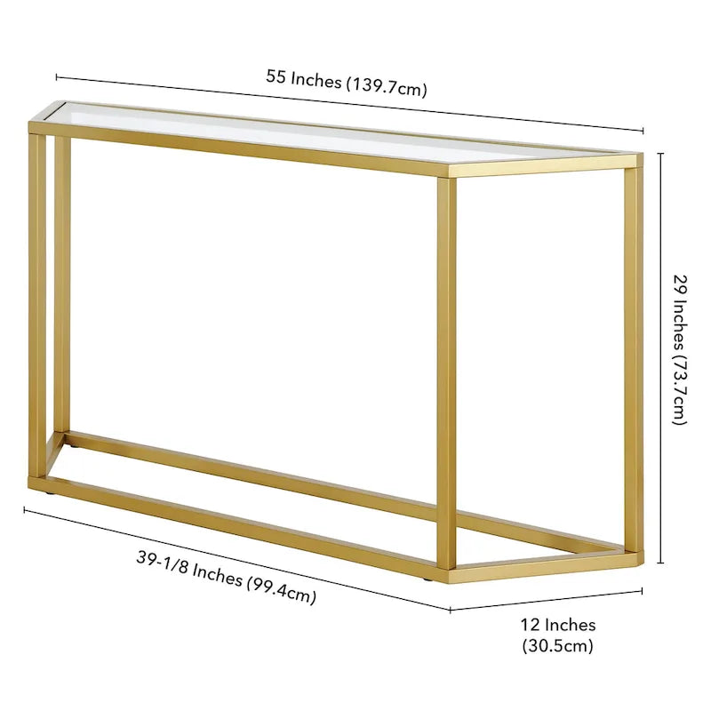 Tavolo Consolle con piano in vetro - Bronzo Annerito / Oro / Argento