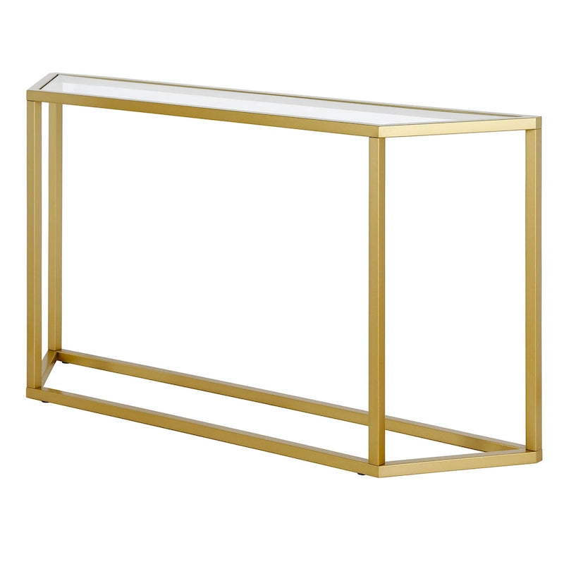 Tavolo Consolle con piano in vetro - Bronzo Annerito / Oro / Argento