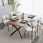 Set di 2 sedie da pranzo — Nero / Beige+Nero / Beige+Oro / Nero+Oro, Mid-Century, Tessuto Teddy