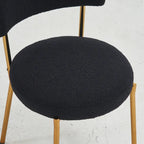 Set di 2 sedie da pranzo — Nero / Beige+Nero / Beige+Oro / Nero+Oro, Mid-Century, Tessuto Teddy