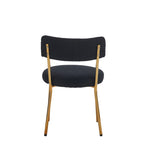 Set di 2 sedie da pranzo — Nero / Beige+Nero / Beige+Oro / Nero+Oro, Mid-Century, Tessuto Teddy