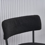 Set di 2 sedie da pranzo — Nero / Beige+Nero / Beige+Oro / Nero+Oro, Mid-Century, Tessuto Teddy