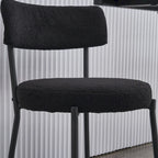 Set di 2 sedie da pranzo — Nero / Beige+Nero / Beige+Oro / Nero+Oro, Mid-Century, Tessuto Teddy
