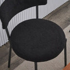 Set di 2 sedie da pranzo — Nero / Beige+Nero / Beige+Oro / Nero+Oro, Mid-Century, Tessuto Teddy