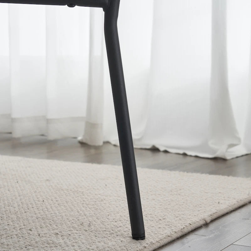 Set di 2 sedie da pranzo — Nero / Beige+Nero / Beige+Oro / Nero+Oro, Mid-Century, Tessuto Teddy