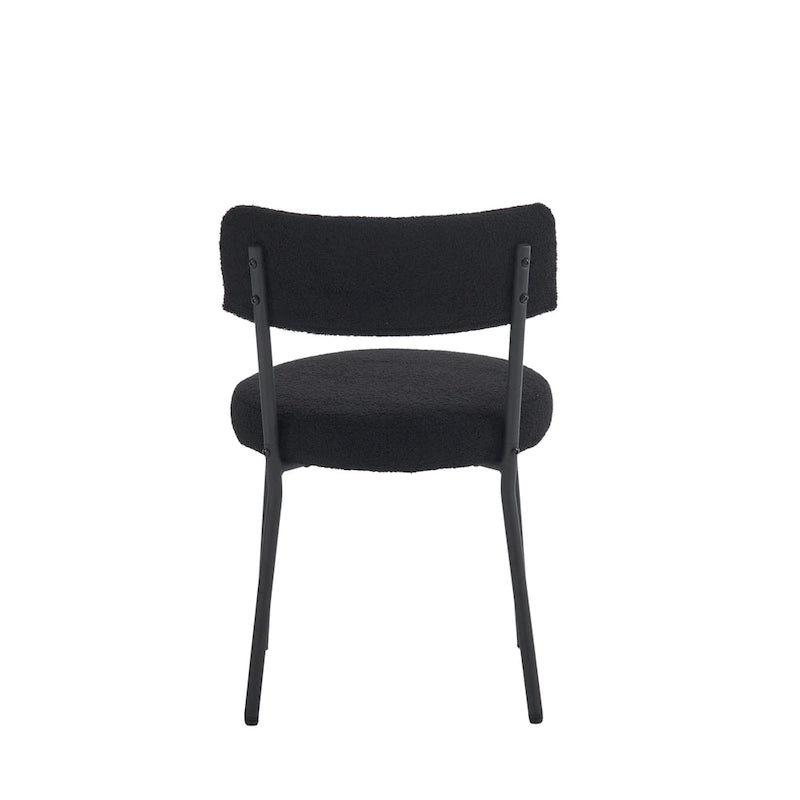 Set di 2 sedie da pranzo — Nero / Beige+Nero / Beige+Oro / Nero+Oro, Mid-Century, Tessuto Teddy