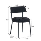 Set di 2 sedie da pranzo — Nero / Beige+Nero / Beige+Oro / Nero+Oro, Mid-Century, Tessuto Teddy