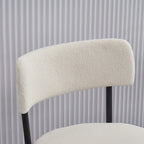 Set di 2 sedie da pranzo — Nero / Beige+Nero / Beige+Oro / Nero+Oro, Mid-Century, Tessuto Teddy