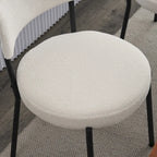 Set di 2 sedie da pranzo — Nero / Beige+Nero / Beige+Oro / Nero+Oro, Mid-Century, Tessuto Teddy