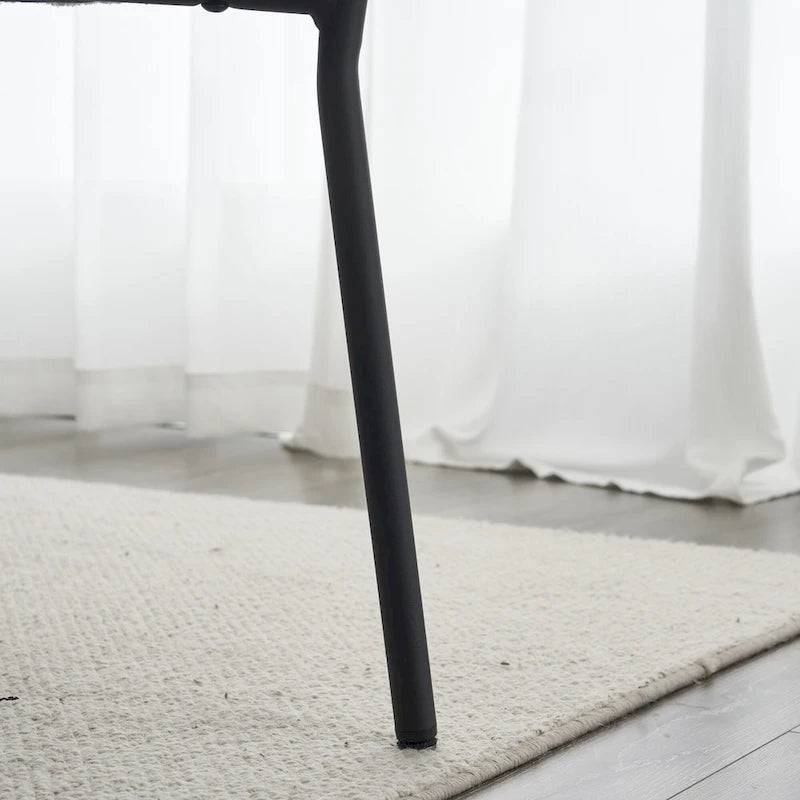 Set di 2 sedie da pranzo — Nero / Beige+Nero / Beige+Oro / Nero+Oro, Mid-Century, Tessuto Teddy