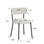 Set di 2 sedie da pranzo — Nero / Beige+Nero / Beige+Oro / Nero+Oro, Mid-Century, Tessuto Teddy