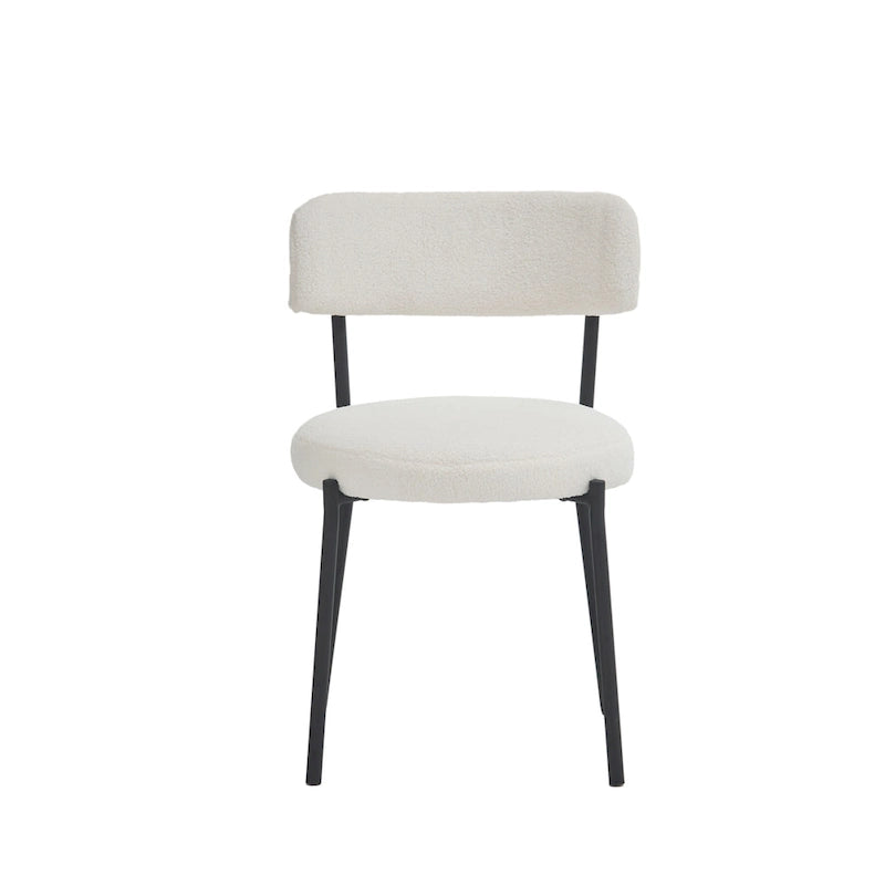 Set di 2 sedie da pranzo — Nero / Beige+Nero / Beige+Oro / Nero+Oro, Mid-Century, Tessuto Teddy