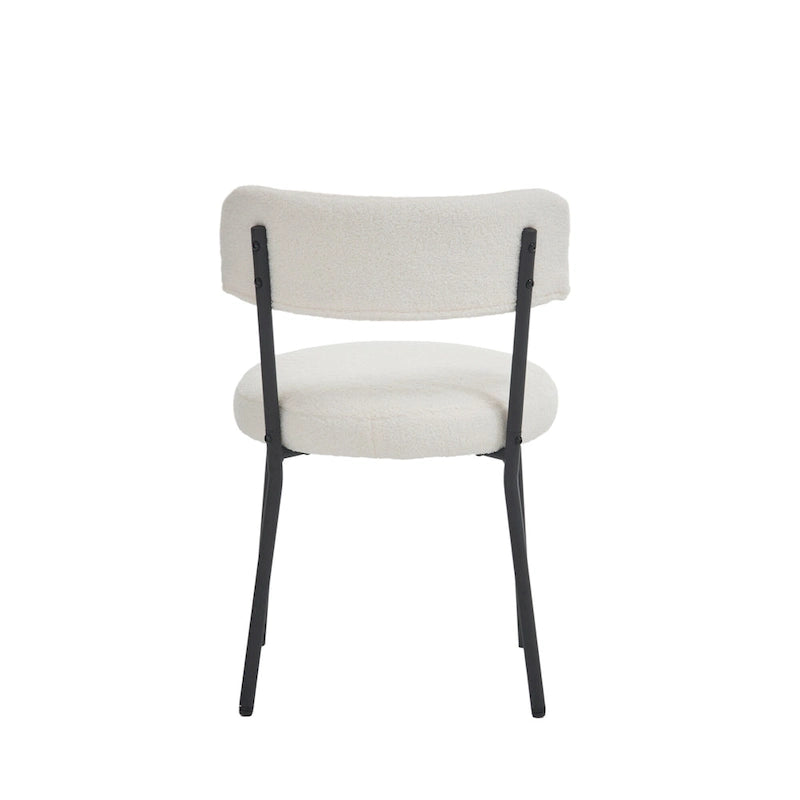 Set di 2 sedie da pranzo — Nero / Beige+Nero / Beige+Oro / Nero+Oro, Mid-Century, Tessuto Teddy