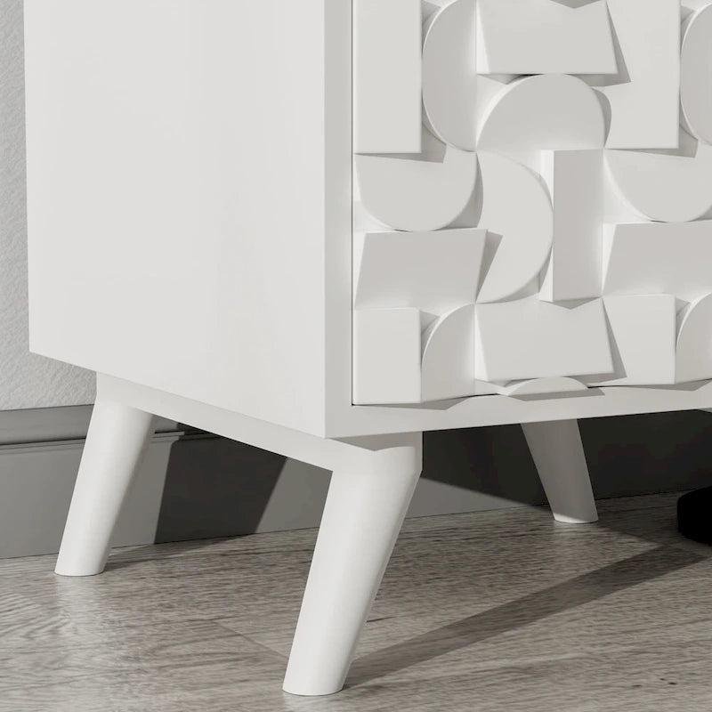 Comodino a 1 cassetto in legno massello grigio cenere