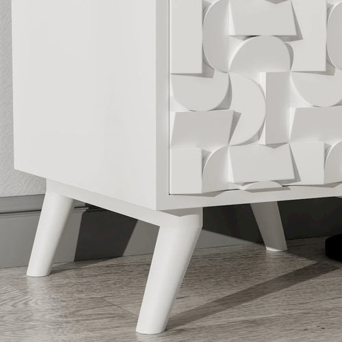Comodino a 1 cassetto in legno massello grigio cenere