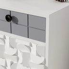 Comodino a 1 cassetto in legno massello grigio cenere