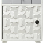 Comodino a 1 cassetto in legno massello grigio cenere