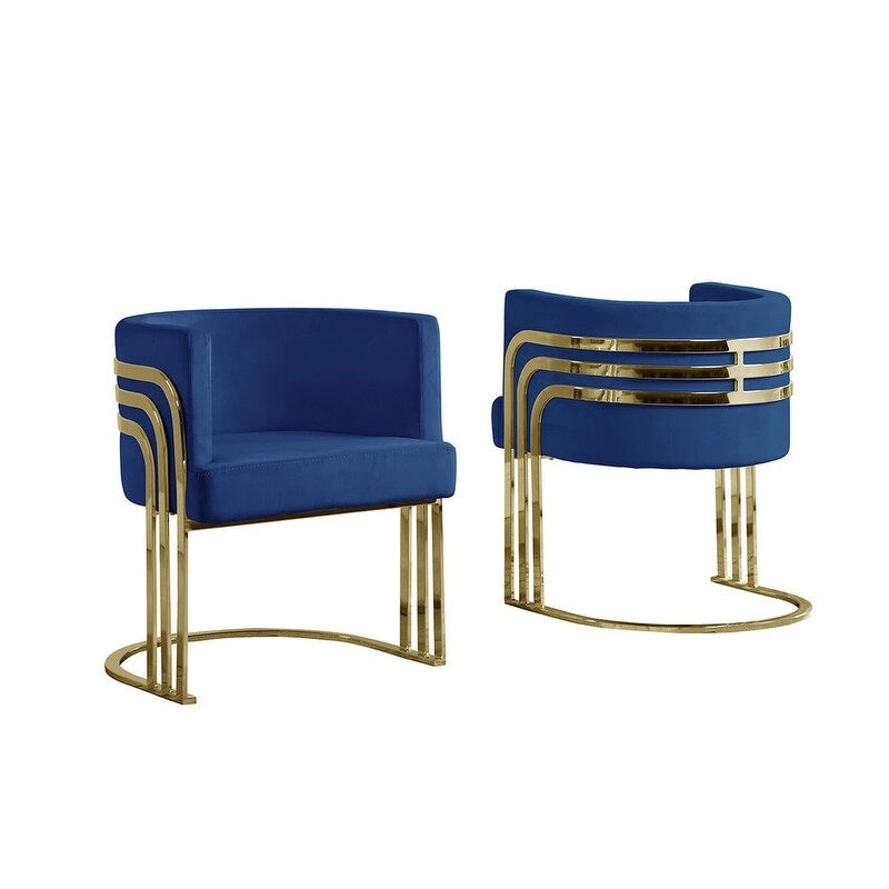 Poltrona d'accento in velluto con base dorata — Blu navy / Nero / Beige / Grigio scuro, Singola