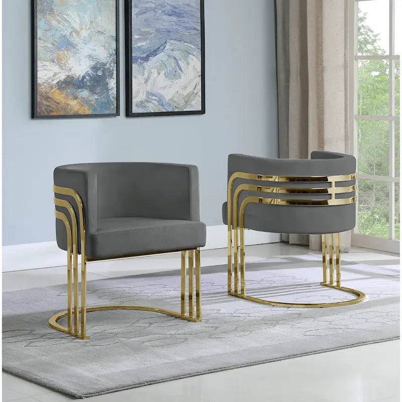 Poltrona d'accento in velluto con base dorata — Blu navy / Nero / Beige / Grigio scuro, Singola