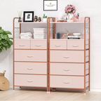 Comò a 5 cassetti con mensola — Rosa / Marrone / Grigio / Nero
