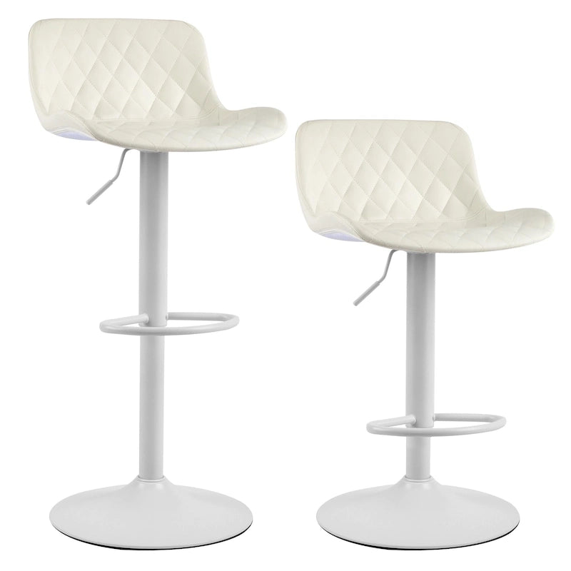 Sgabelli da bar girevoli in pelle sintetica bianchi e neri, set da 2 / set da 4