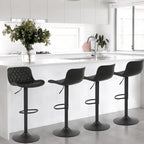 Sgabelli da bar girevoli in pelle sintetica bianchi e neri, set da 2 / set da 4