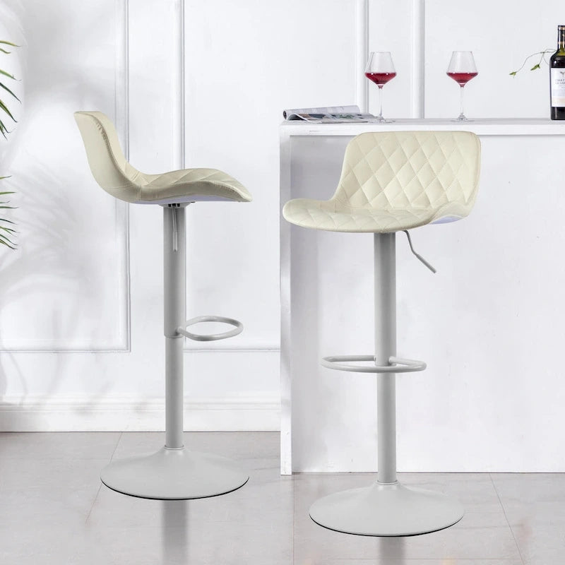 Sgabelli da bar girevoli in pelle sintetica bianchi e neri, set da 2 / set da 4