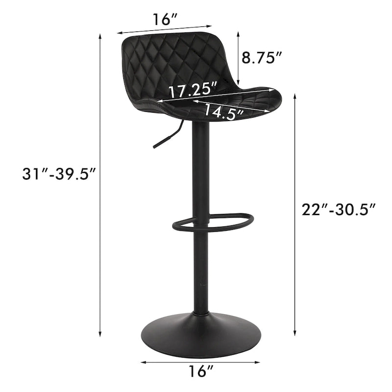 Sgabelli da bar girevoli in pelle sintetica bianchi e neri, set da 2 / set da 4