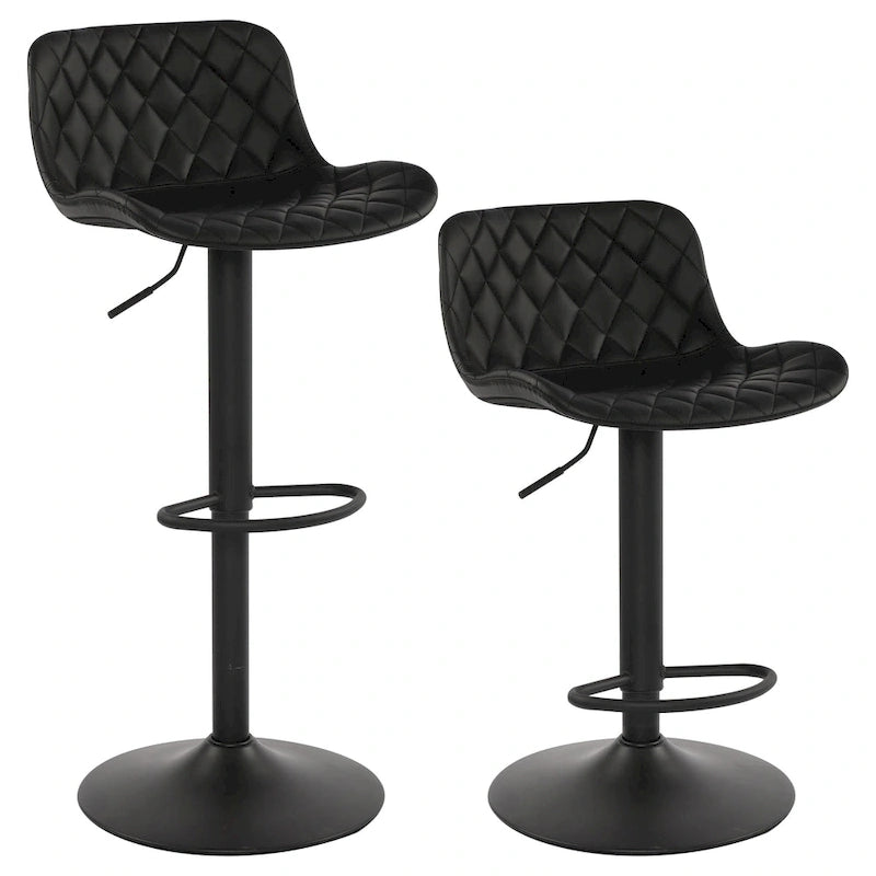 Sgabelli da bar girevoli in pelle sintetica bianchi e neri, set da 2 / set da 4